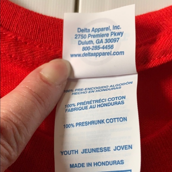 Red Kids T-shirt  Size XS  Short Sleeve Tee Cotton Delta Pro Weight Unisex NWOT - Picture 3 of 4
